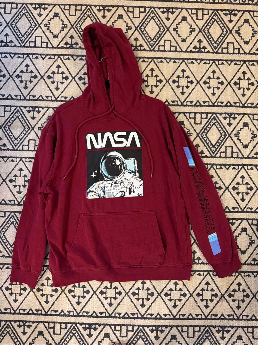 NASA Burgundy Graphic Pullover Hoodie